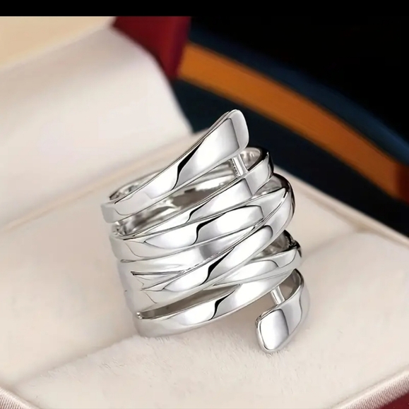 925 Silver Wrap Boho Chic Ring SIZE 7 - Picture 3 of 8